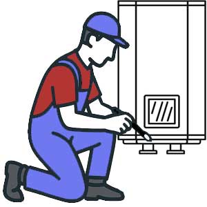 TÉCNICO REPARANDO CALDERA