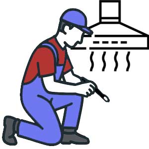 TÉCNICO REPARANDO CAMPANA EXTRACTORA