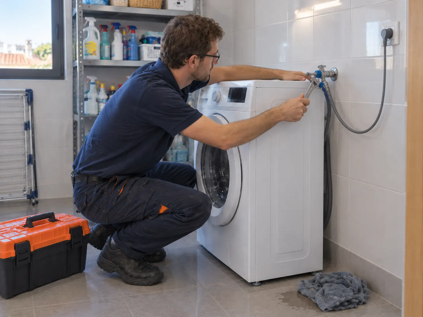 Técnico reparando lavadora en Toledo